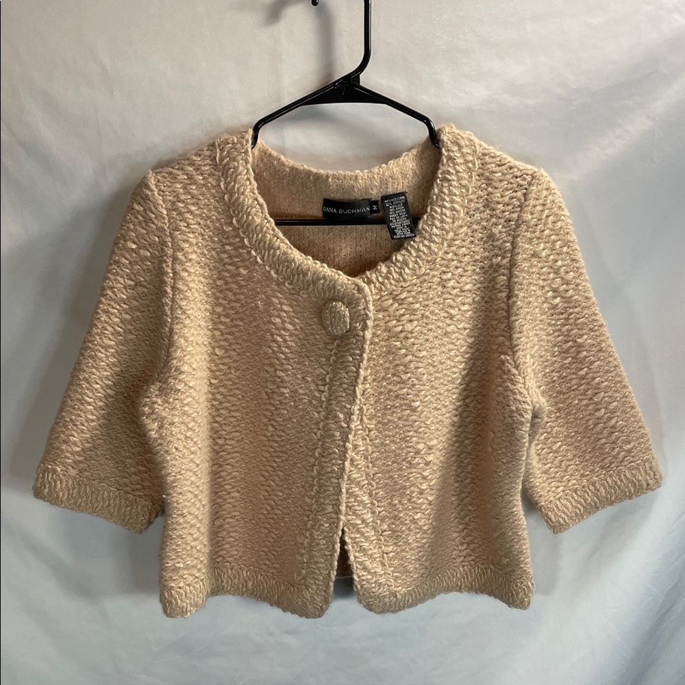 Dana Buchman Beige Knit Cardigan